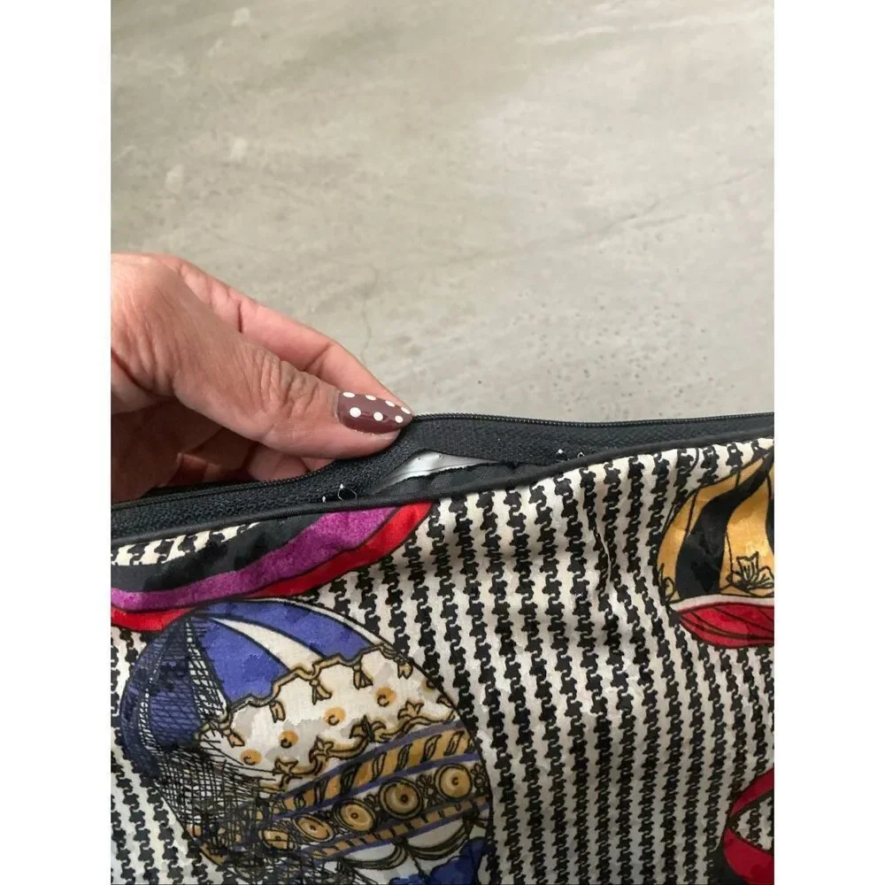 Christian Dior Vintage Air Balloon Printed Cosmetic Bag Bundle | Black and White